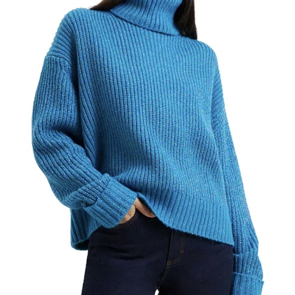 French Connection Vibrant Blue Turtleneck Sweater
